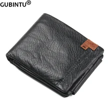 GUBINTU новая мода человек Trifold бумажник черный дизайнерский держатель для карт молния кошелек для монет карман известный бренд для мужчин женские кошельки