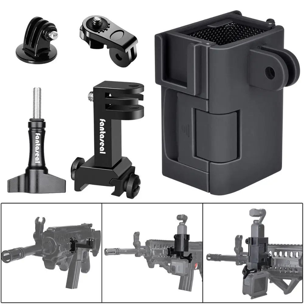 

5in1 Airsoft Paintball AR-15 Pistol Rifle Picatinny Rail Adapter Mount Frame Mounts Kit for DJI OSMO Pocket Stabilizer Camera