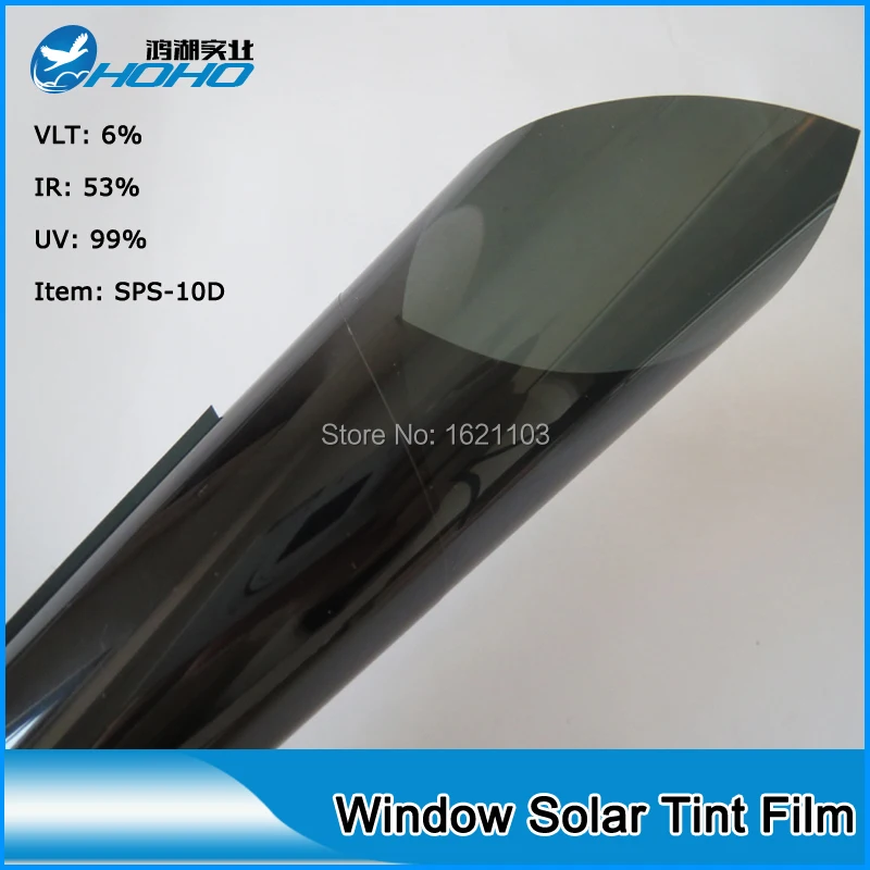 VLT 6 Dark Black Low Reflective Effect Car Side Windshield Solar Tint