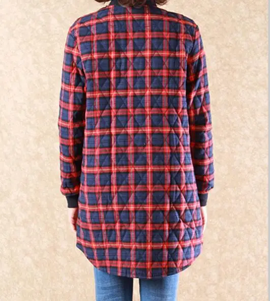Coton Yards Nouveau D'hiver Lâche rouge Vert Rembourré Femmes 3xl 2019 Plaid Long Loisirs Chaude Grand Mode Manteau M Col Veste XqwzZx4f1R