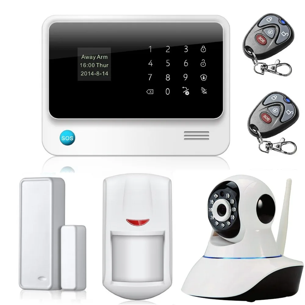 

Russian/Spanish/English/French Smart Home Wireless GPRS/GSM/ WiFi Alarm System With Camera, Android/IOS APP
