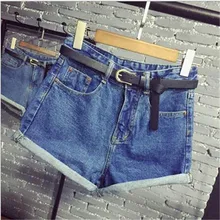 

Women's denim shorts 2018 summer new with pockets female shorts wild high-waist relaxed thin skinny wide leg hot casual jeans