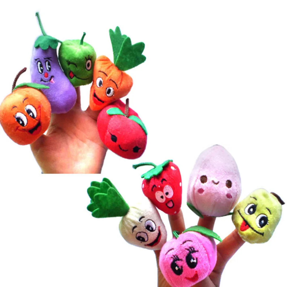 Surwish 10 шт./компл. фрукты овощи пальчиковые куклы кукла для рассказывания историй Дети Детские развивающие игрушки