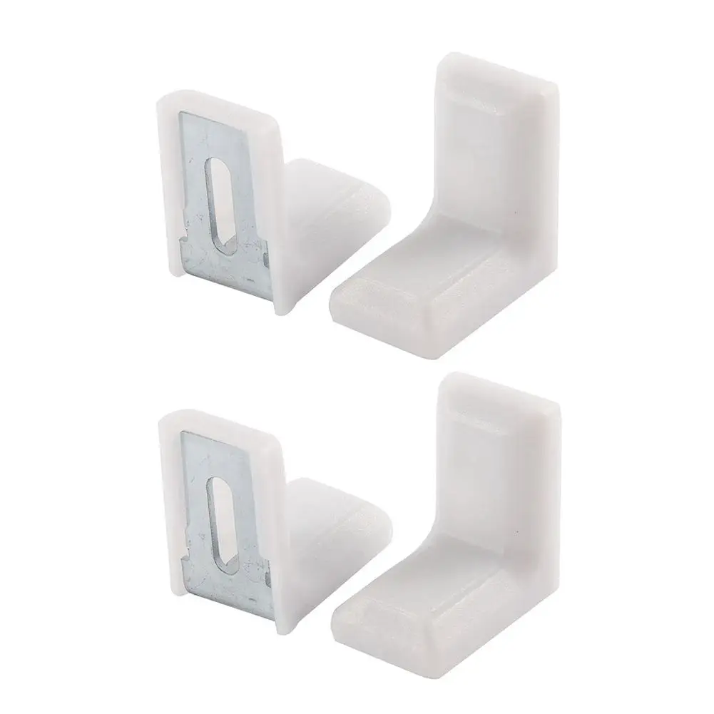 

EWS-Cabinet 28mmx28mmx19mm Metal Plastic L Angle Bracket White 4Pcs