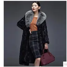 Brand New Women Long Section Faux Mink Fur Overcoats Winter And Autumn Female Clothings Fur Coats Plus Size Casual Outwear J1630