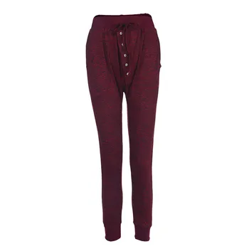 

Women Casual Harem Pants Solid Button Spring Autumn Loose Fashion Girlfriend Hipsters Harem Pants Bloomers Baggy Trousers c0314