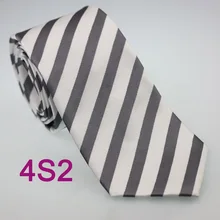 Coachella Мужские галстуки чистый Шелковый галстук белый с серыми полосками тканый галстук в деловом стиле для мужчин платье рубашки Свадебные