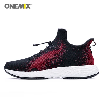 

Onemix men's running shoes men's black breathable sports shoes sports outdoor gym fitness jogging walking trainer 1362