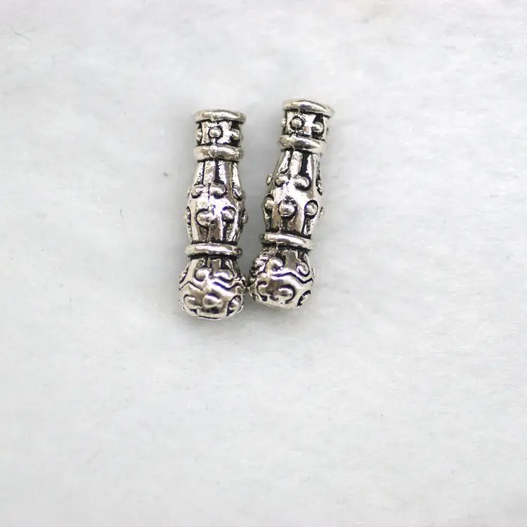 

10pcs/bag Muslim tasbih accessory middle alloy part silver color design 22*7mm
