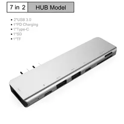 Usb концентратор 3,0 USB C концентратор двойной тип C к USB 3,0 HDMI адаптер с SD/TF кардридер USB-C 3,0 сплиттер порт концентратор для MacBook Pro
