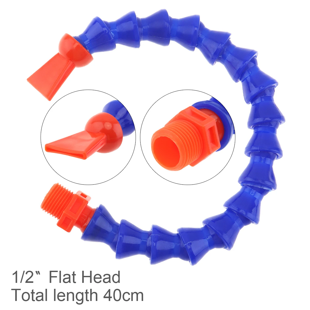 

1/2 Inch 400mm Plastic Flexible Water Oil Cooling Tube with Flat/Round Head Nozzle for CNC Machine / Milling / Lathe Accessories