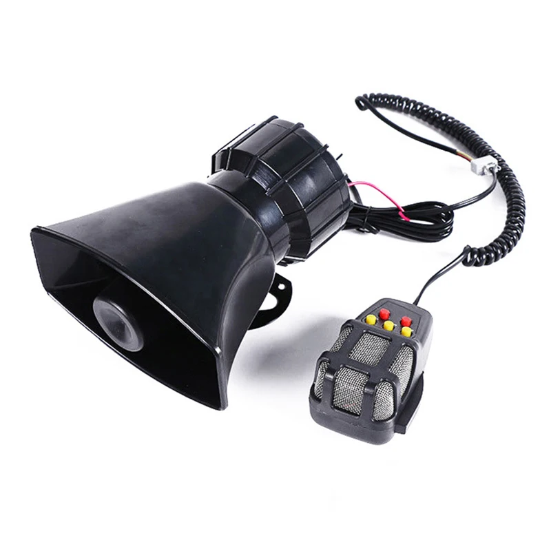

12V 100W 125dB Tone Car Vehicle 5 Sound Tone Loud Horn Police Firemen Ambulance Warning Alarm Loudspeaker Alarm Sound Speakers