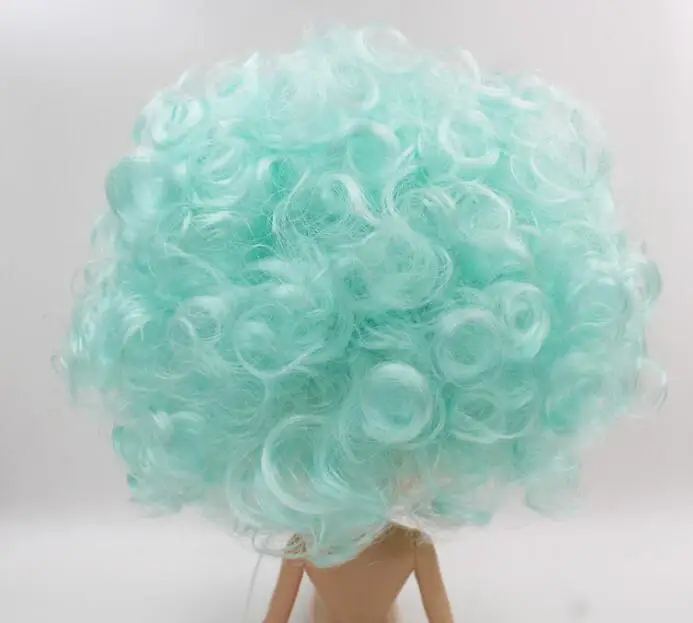 Обнаженная кукла blyth светло коричневая кожа зеленые короткие вьющиеся
