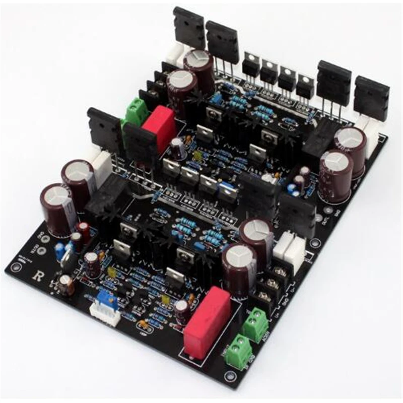 

470UF100V TT1943 TT5200 ON MJE15034 MJE15035 DC 35V to 55V AC12V or AC15V 2.0 channel 200W DARTZEEL no feedback amplifier board