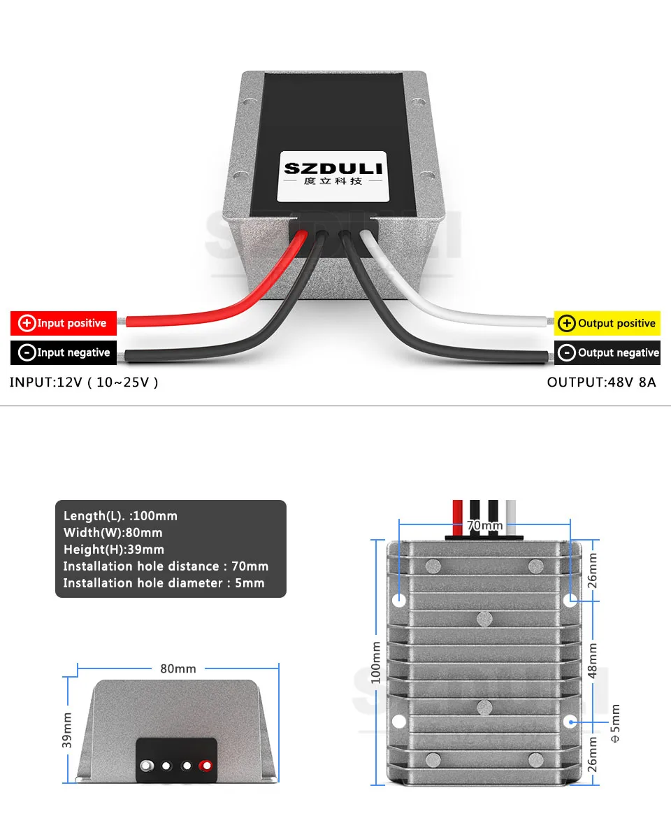 12 V 48 V 1A 3A 5A 6A 8A DC конвертер elevador 12В до 48В reguladores de convertidores de potencia де coche de aumento