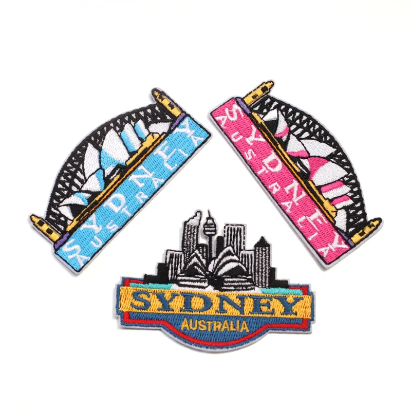 20pcs Sydney Opera House Buliding Logo Iron Patches Sew Sticker For