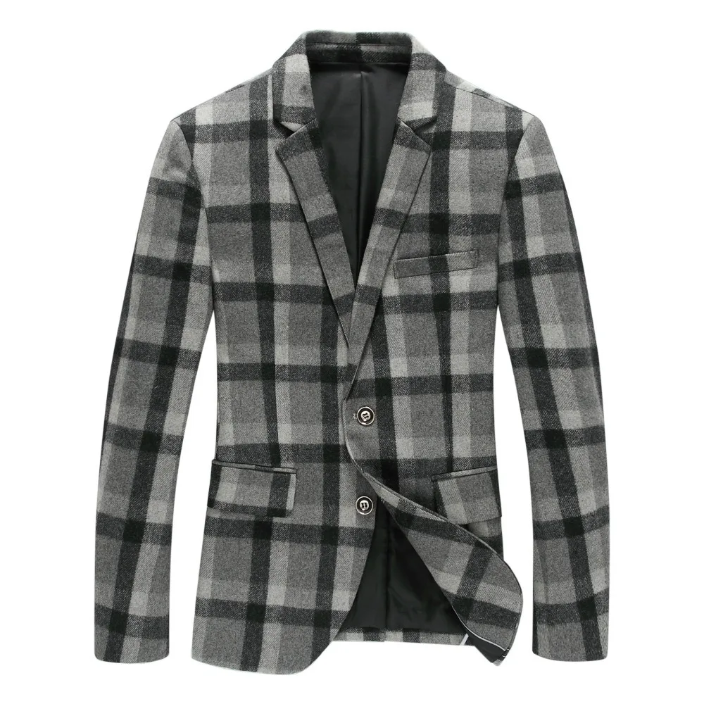 Men's Blazer Autumn Winter Wool Blends Men Causal ...