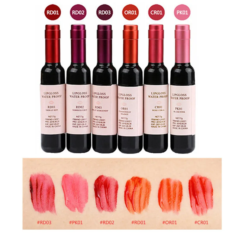 New Arrival Wine Red Korean Style Lip Tint Baby Pink Lip For Women Makeup Liquid Lipstick Lip gloss red lips Cosmetic Hot