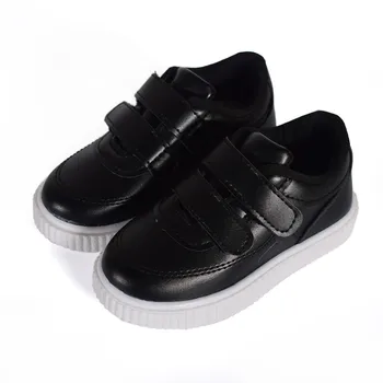 

2020 Toddler Baby Kids Shoes Girls Boys Sport Shoes PU White Black Soft Bottom Children Sneakers Casual Flat Shoes EU 21-30