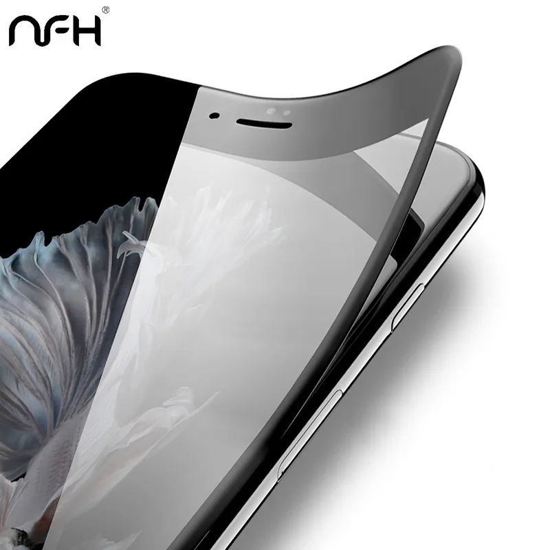 NFH 3D изогнутое углеродное волокно мягкий край закаленное стекло для iPhone 8 6 6S Plus