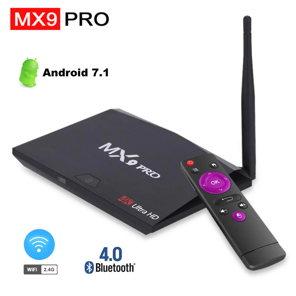 

MX9 PRO Smart TV Box Android 7.1 RK3328 Quad-core Max 4GB RAM 32GB ROM Set Top Box 2.4G Wifi 100M Bluetooth 4.0 Media Player