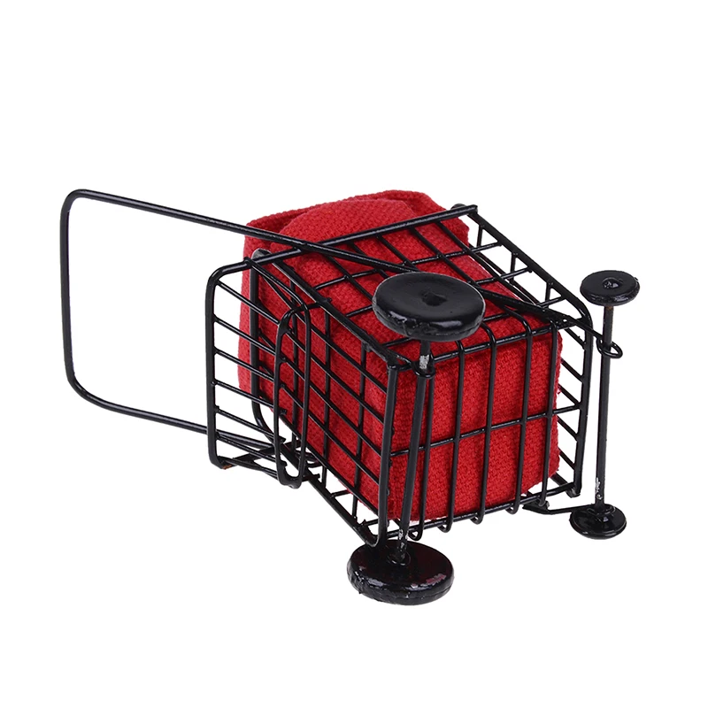 Мини-корзина для покупок, модель, Детская Подарочная игрушка, 1:12, кукольный домик, мини-мебель, Миниатюрные аксессуары, железная корзина для покупок