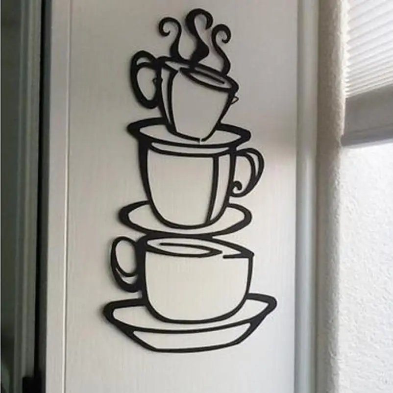 

2017 Popular Removable DIY Kitchen Decor Coffee House Cup Decals Vinyl Wall Sticker Best Price Drop Shipping Jun9