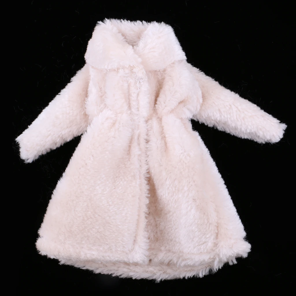 Doll Clothes Fashion Plush Overcoat Outwear for 1/6 Barbi BJD SD Dolls Clothing Dress Up Clothing Dolls Accessory Birthday Gift