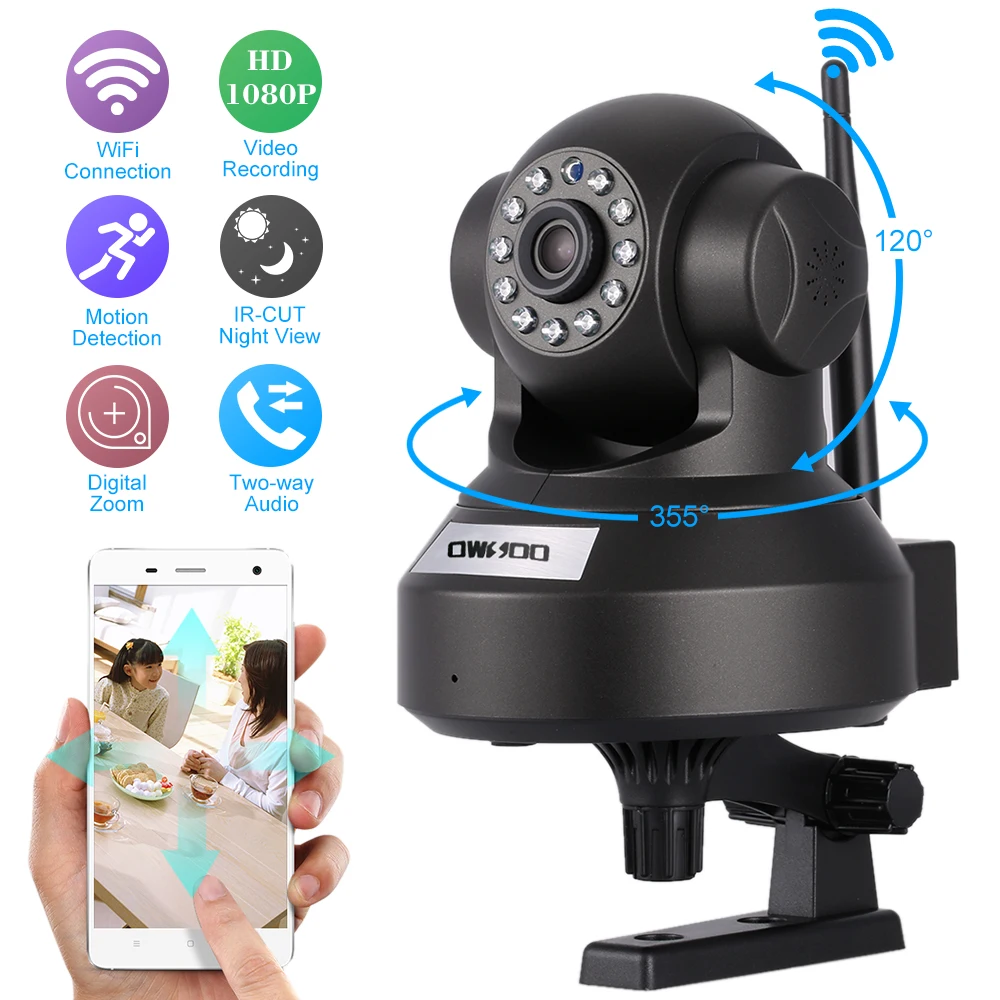 

OWSOO 1080P IP Camera Onvif P2P CCTV Camera 1/2.7" CMOS Wireless Wifi Security Camera 2.0MP IR CUT Night Vision Network Camera