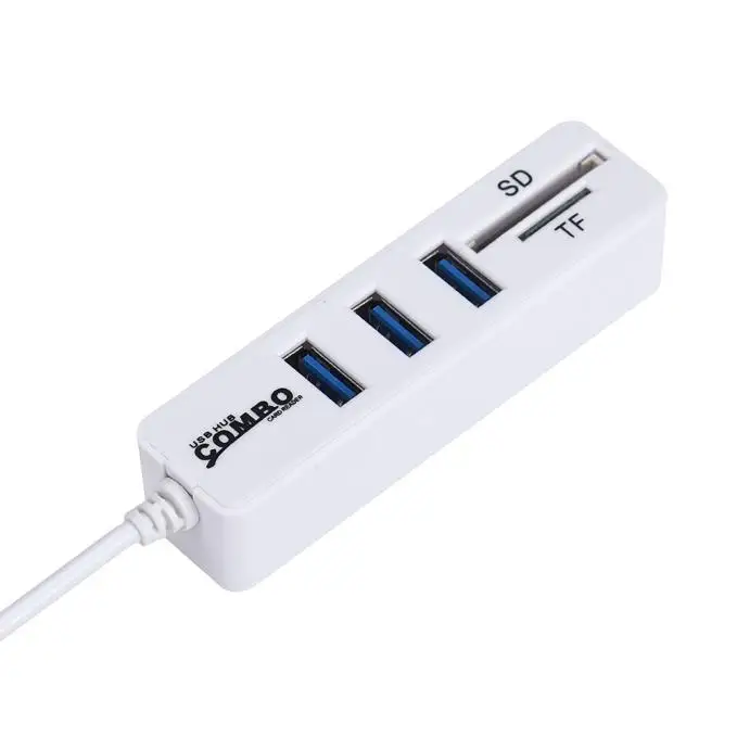 Концентратор usb планшет 2 in1 Combo Супер Скорость usb 2.0 3 Порты и разъёмы Splitter концентратор + USB Card Reader оптовая продажа, Бесплатная доставка