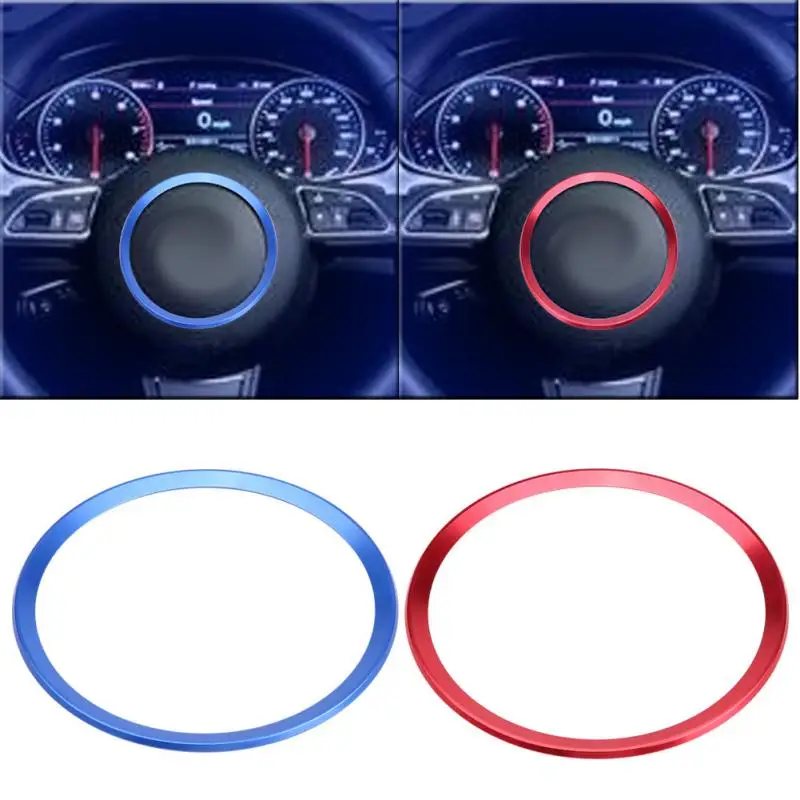 

Car Steering Wheel Ring Cover Trim for Audi A1 A3 A4 A5 A6 Q3 Q5 Aluminum Alloy Car-styling Red Blue