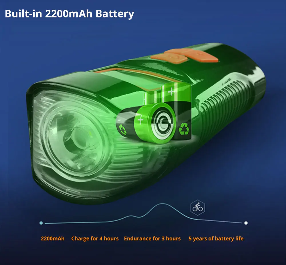 Sale 3 in 1 Bike Light 4000mAh Bike Horn Bicycle Lamp Odometer Headlight MTB Bike Computer USB Rechargeable Waterproof Cycling Light 3