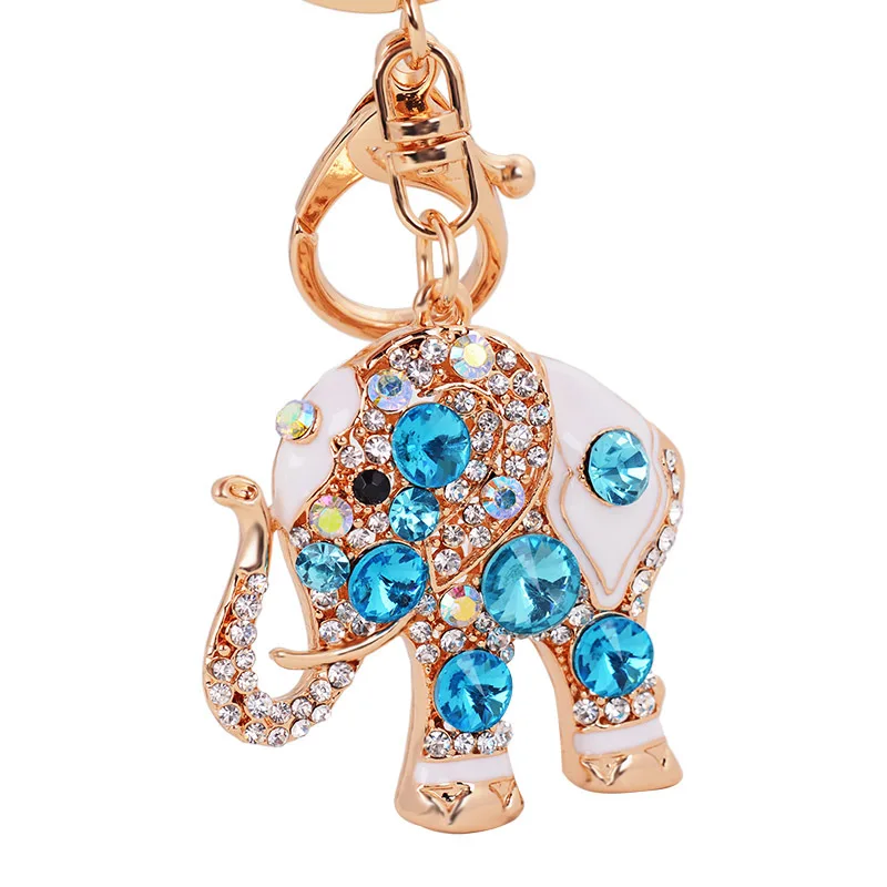 Crystal Thailand elephant key chains fashion rhinestone animal key