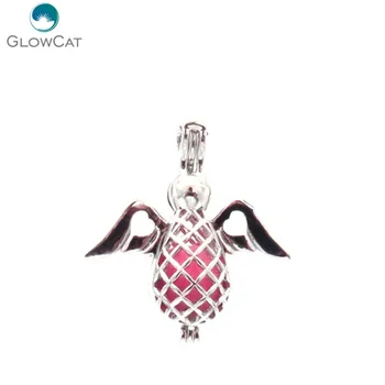 

K557 5pcs/lot Silver Alloy 28mm Flying Angel Beads pearl Cage Women Pendant Locket Fairytale Party Essential Oil Diffuser