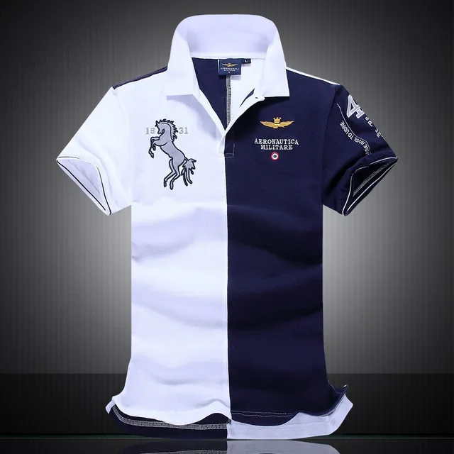 2016 летом новый мужской бутик вышивка дышащий 100% хлопок polo рубашка лацкане мужская Air Force One polo shirt размер M-XXL