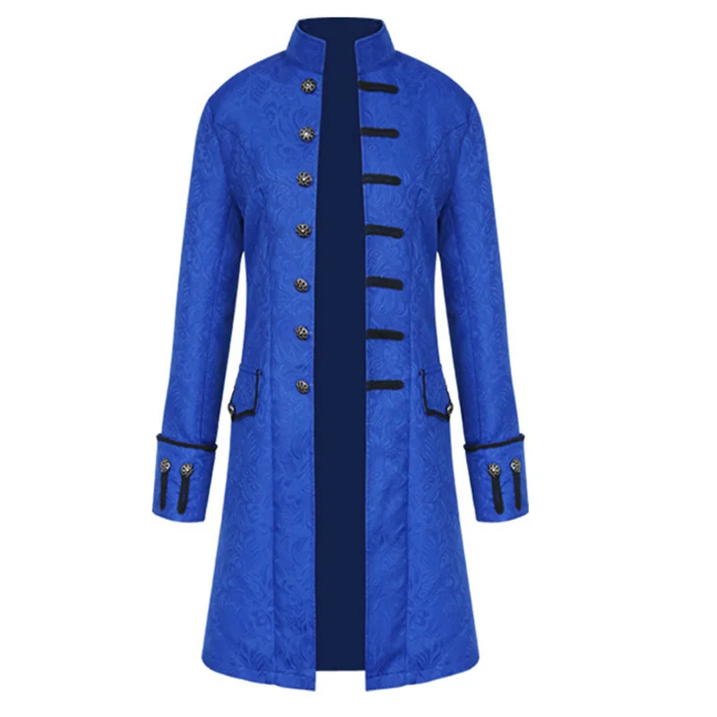

Vintage Mens Gothic Trench Coat Steampunk Men Cardigan Long Sleeve Mens Frock Coats Long Men's Jacket Overcoat Male Trenchcoat