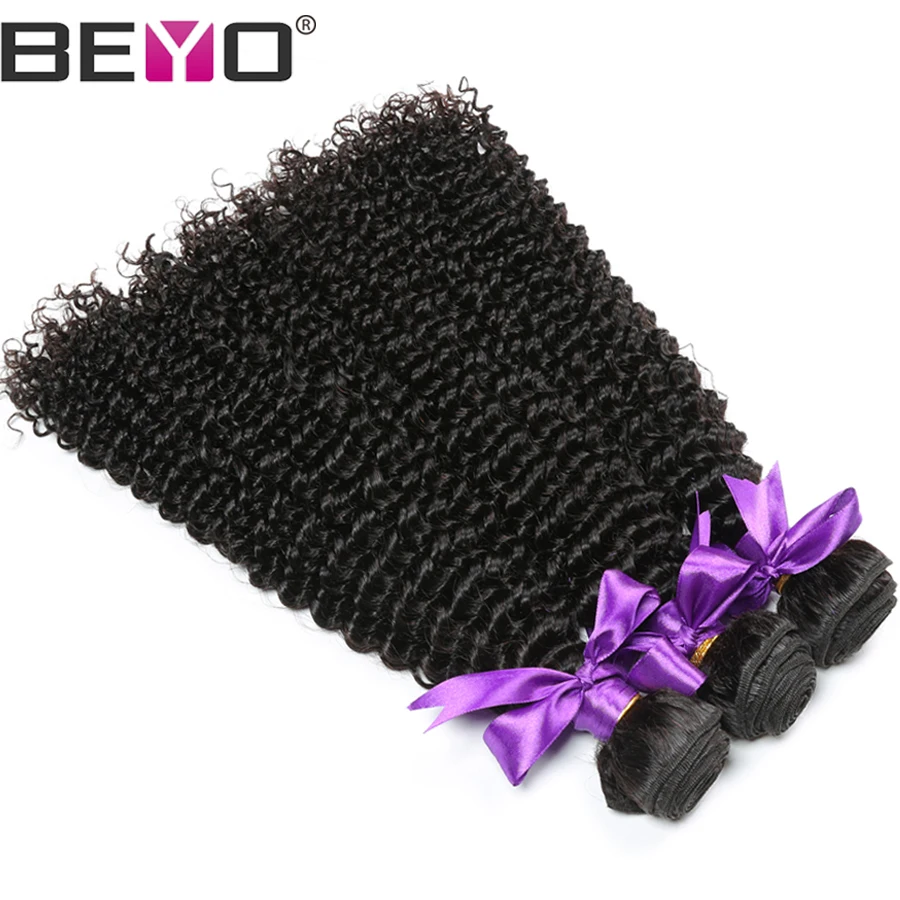 Beyo Kinky Curly Hair Bundles With Closure Brazilian Hair Weave Bundles With Closure Human Hair 3 Bundles With Closure Non Remy (1)