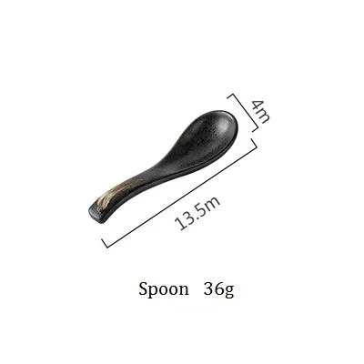 NIMITIME японский стиль, керамическая рисовая ложка, миска, тарелка для тарелок, домашний простой набор из 5 предметов, блюдо для ресторана, набор посуды - Цвет: Spoon