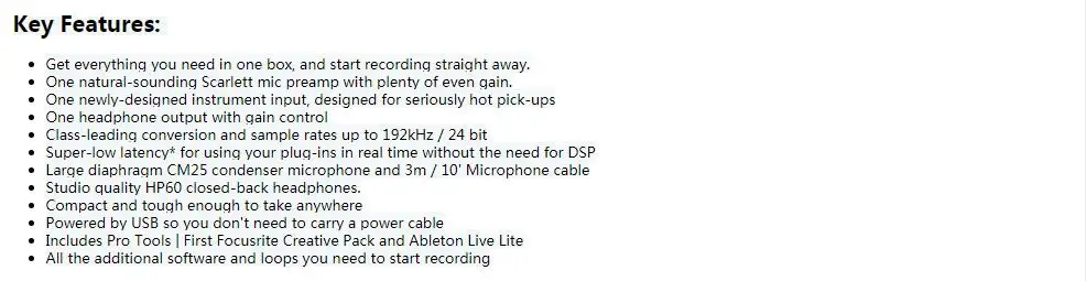 Focusrite Scarlett Solo Studio 2-го поколения USB звуковая карта usb аудио интерфейс+ CM25 конденсаторный микрофон+ гарнитура HP60