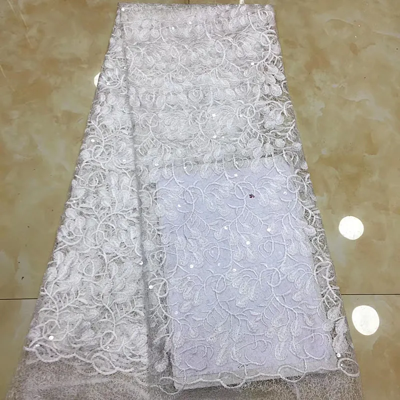 

beautiful french lace fabric in white colour 5yards african net tulle lace fabric for bridal dress free shipping XZXJUL12