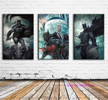 

Superman VS Batman Avengers 3 Pieces Canvas Painting Print Living Room Home Decor Modern Wall Art Oil Painting