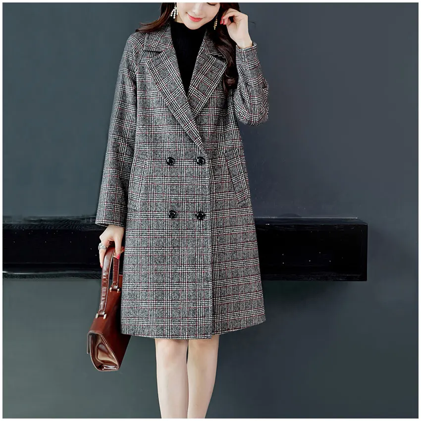 Women's Woolen Overcoat Long Double Breasted Coat 2018 New Autumn ...