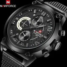NAVIFORCE Top Marque de Mode Casual Quartz Montre Hommes 30 M Étanche Sport Montres Hommes Acier Inoxydable Bande de Maille 24 heure Horloge