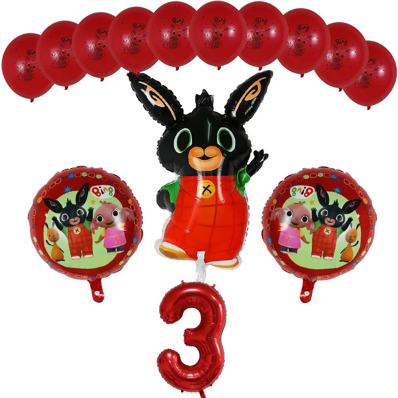 14 шт. 86*60 см Bing Банни фольгированные шары мультфильм кролик шары 30 дюймов номер ребенок 1 2 3 4 5th День Рождения декорации Globos игрушки