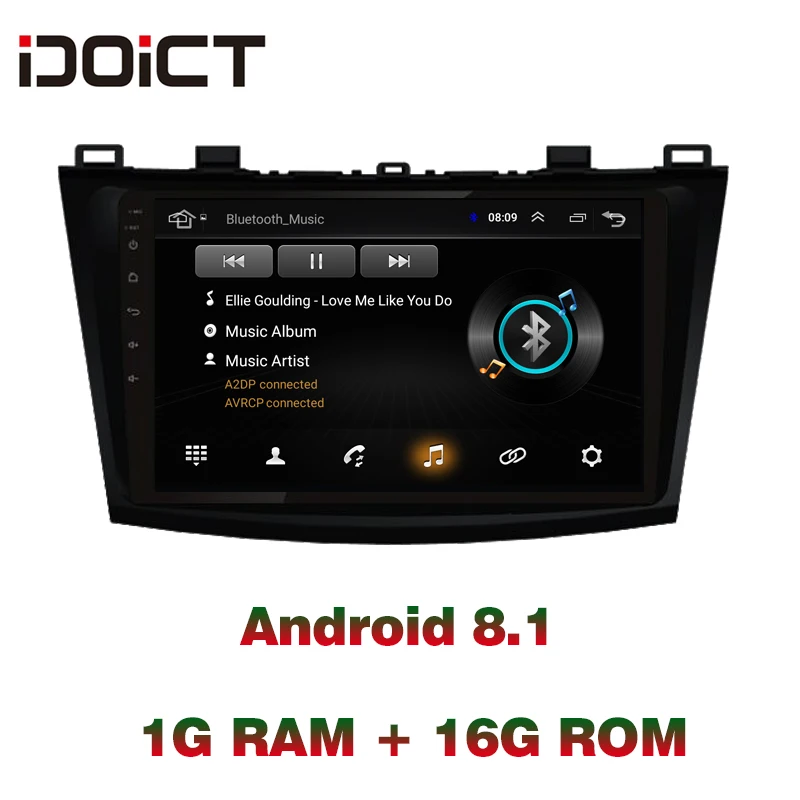 

IDOICT Android 8.1 Car DVD Player GPS Navigation Multimedia For Mazda 3 Radio 2008 2009 2010 2011 2012 2013wifi