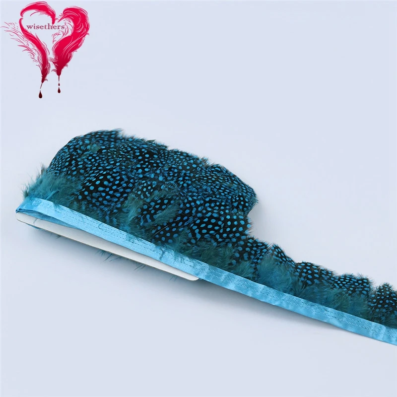 6 turquoise guinea fowl feather trims 4
