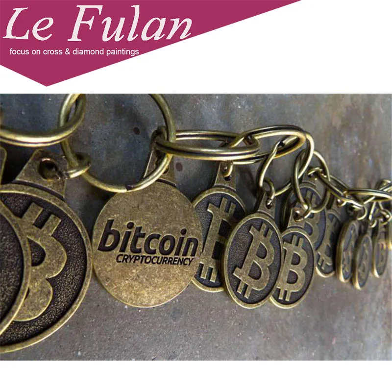 Le Fulan 5D DIY Алмазная картина Полный Круглый Биткойн вентиляторы украшения Daimond