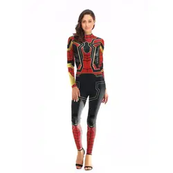 Мстители Человек-паук боди костюм для косплея Хэллоуин для женские спортивные костюмы