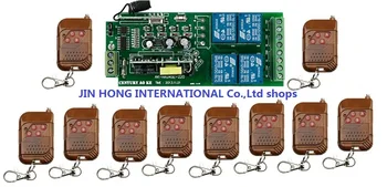 

85V~250V 4CH RF Wireless Remote Control Relay Switch Security System Garage Doors 1pc Receiver +10pc Mahogany color Transmitter
