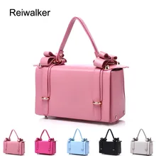 Reiwalker Brand PU Leather Handbags Bowknot Decorative Women Shoulder Small Box Bag Ladies Cute Women Bags